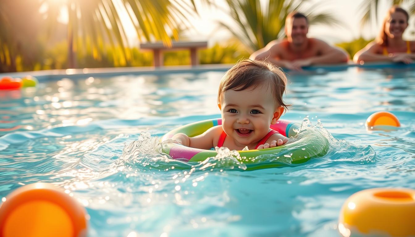 baby girl swimming exercises