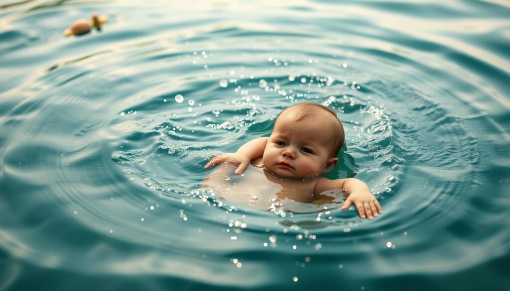 Baby distress in water