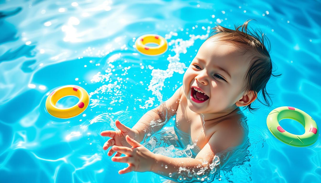 baby swimming
