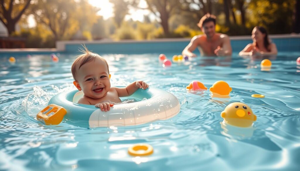 אבני דרך לשחייה לתינוקות