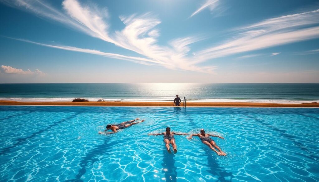 שחייה בבריכה ושחייה בים